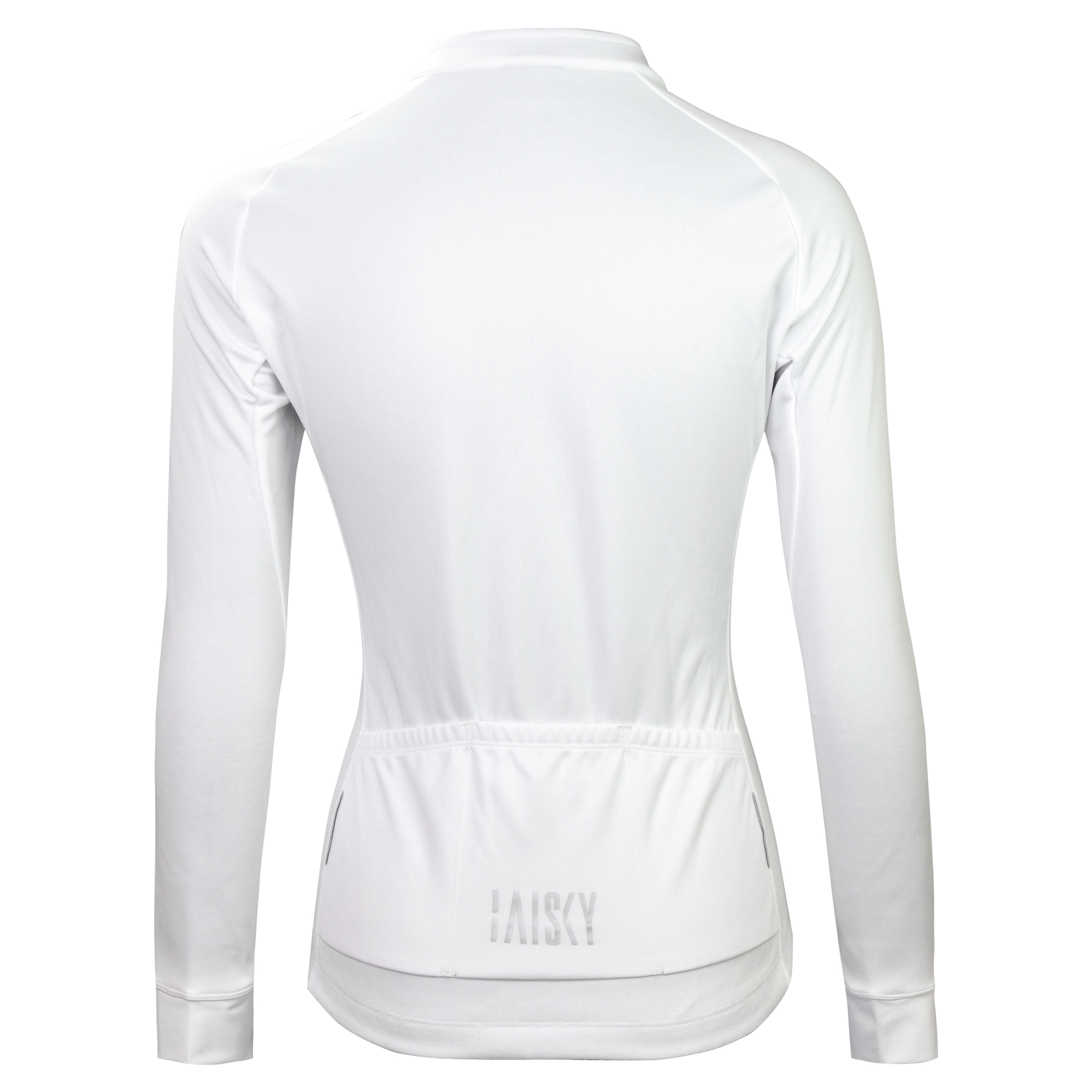 女款雙拉鍊抓絨長車衣 潔淨 白