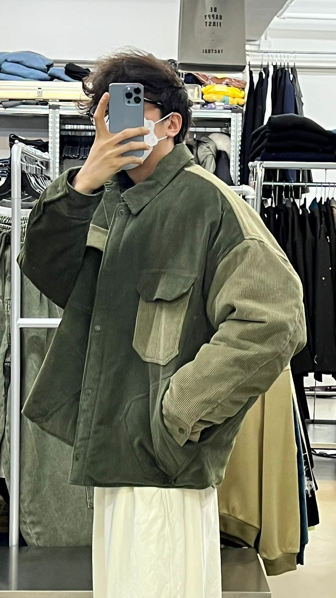 拼色燈心絨褸 JK1873