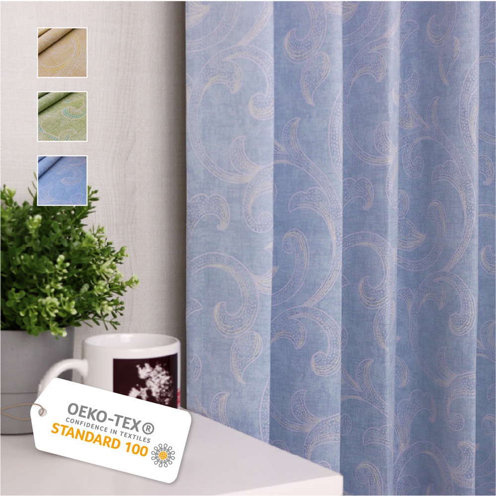 手工製作│遮光窗簾│半窗落地窗│綠縟草木│打摺│2尺寸3色