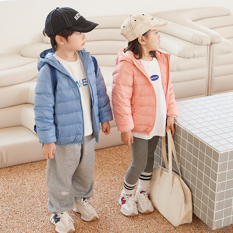 ✅<現貨出清> 兒童輕羽絨連帽外套 (附收納袋) 12色 <80-130cm> A