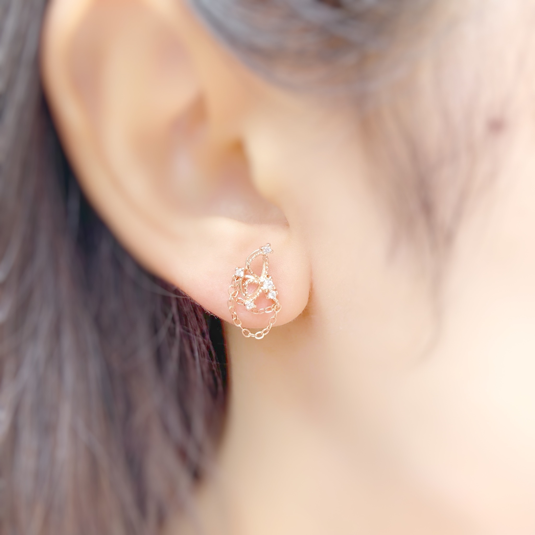 | 925 Silver・White Gold・Rose Gold | Butterfly Earrings（Silver / Rose Gold） | EA0462 |