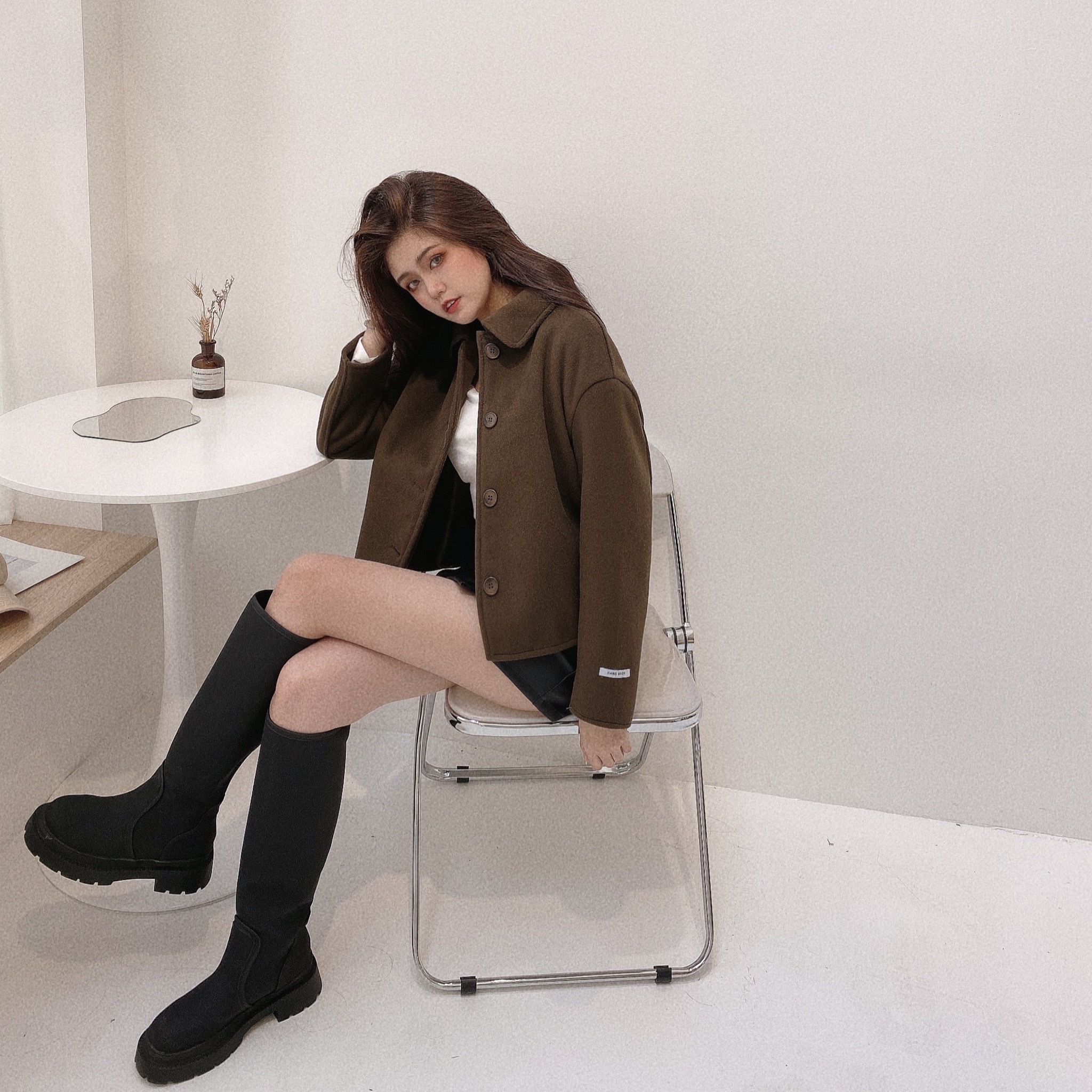 厚實磨毛標籤夾克外套/三色