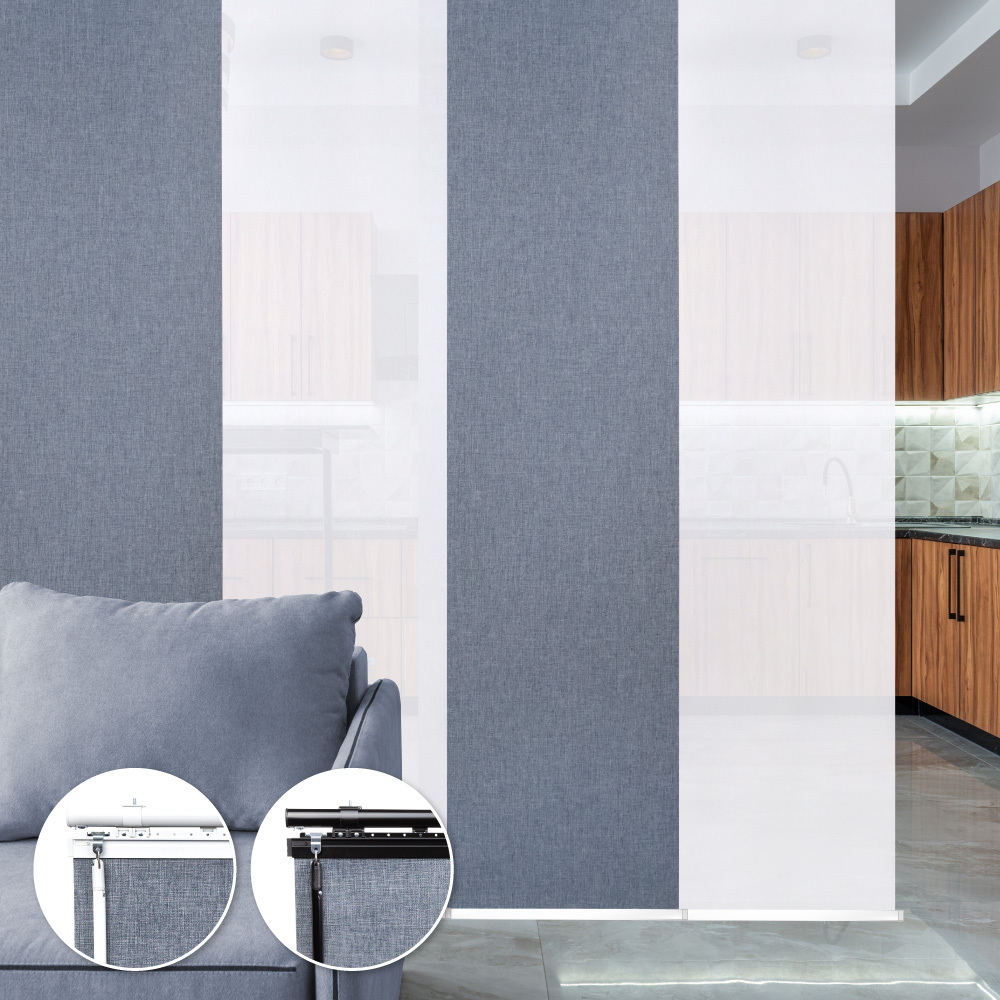 柔雪丹寧│雙色調光│60x4片│伸縮片簾隔間簾│遮蔽寬度125-225cm│遮蔽高度240cm
