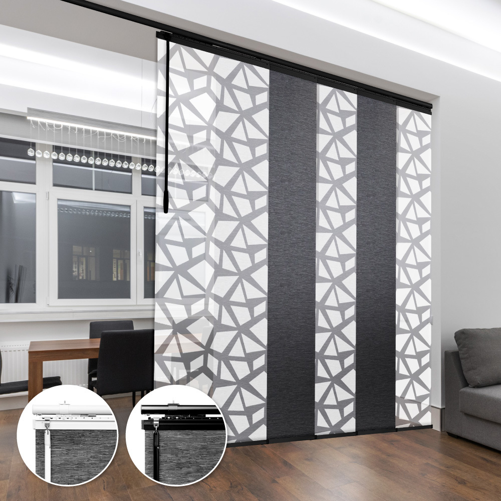 暮夜冰河│雙色調光│60x4片│伸縮片簾隔間簾│遮蔽寬度125-225cm│遮蔽高度240cm