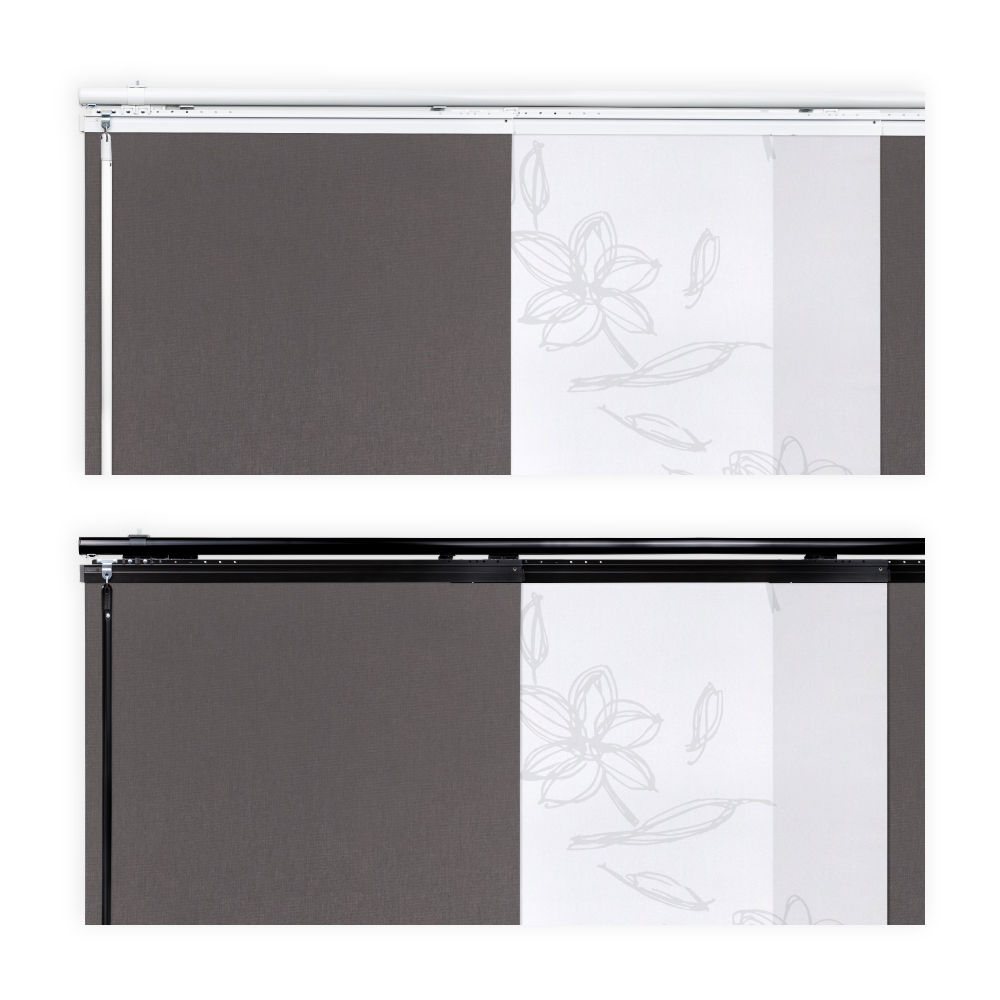 墨霧花影│雙色調光│60x4片│伸縮片簾隔間簾│遮蔽寬度125-225cm│遮蔽高度240cm