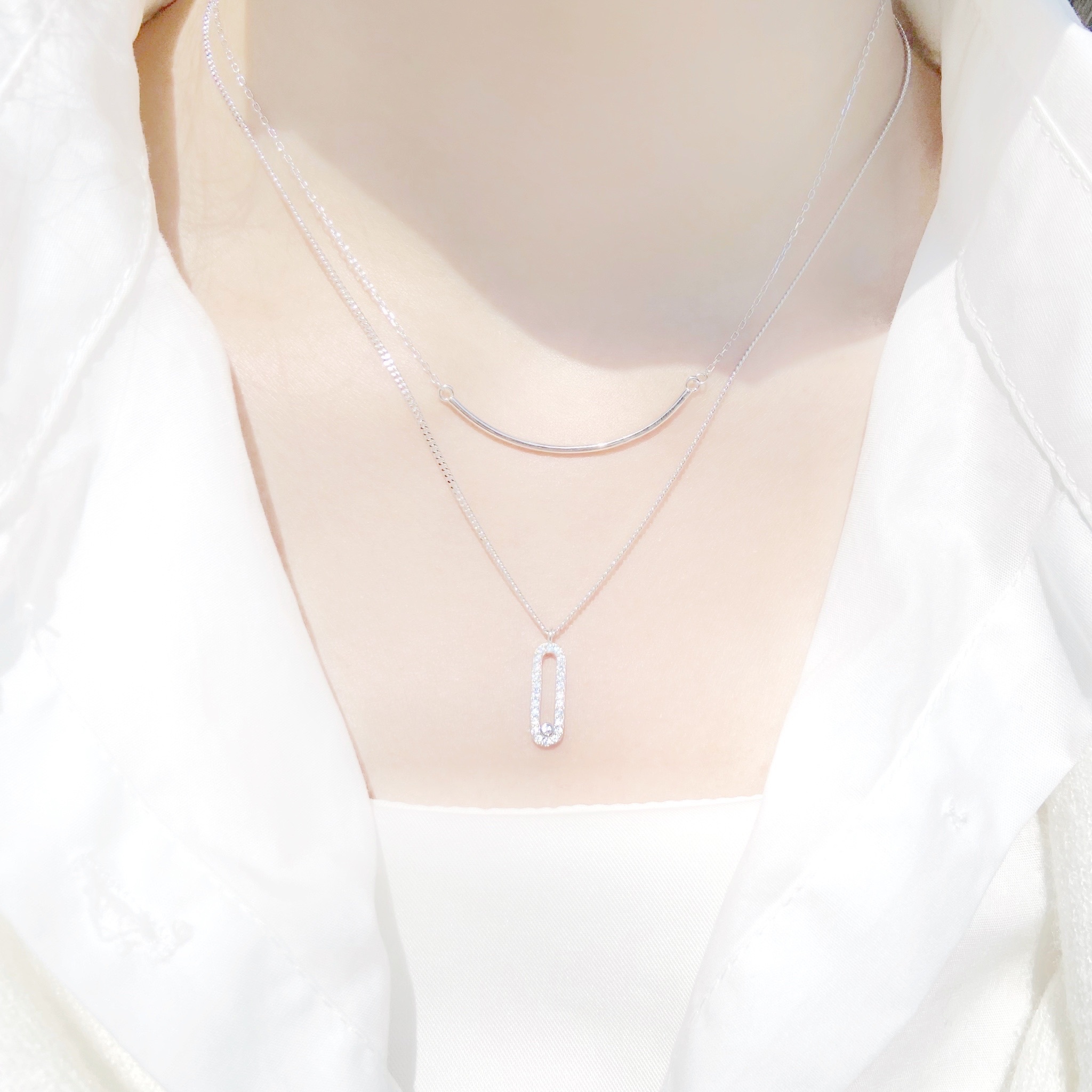 | 925 Silver・White Gold・Rose Gold | Wish Test Tube Double Necklace（Silver / Rose Gold） | NE0425 |