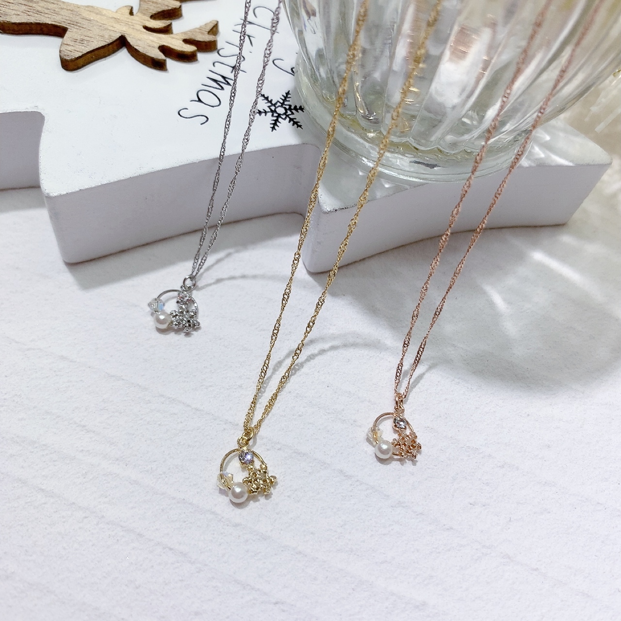 [日本制]雪花小圓圈頸鏈