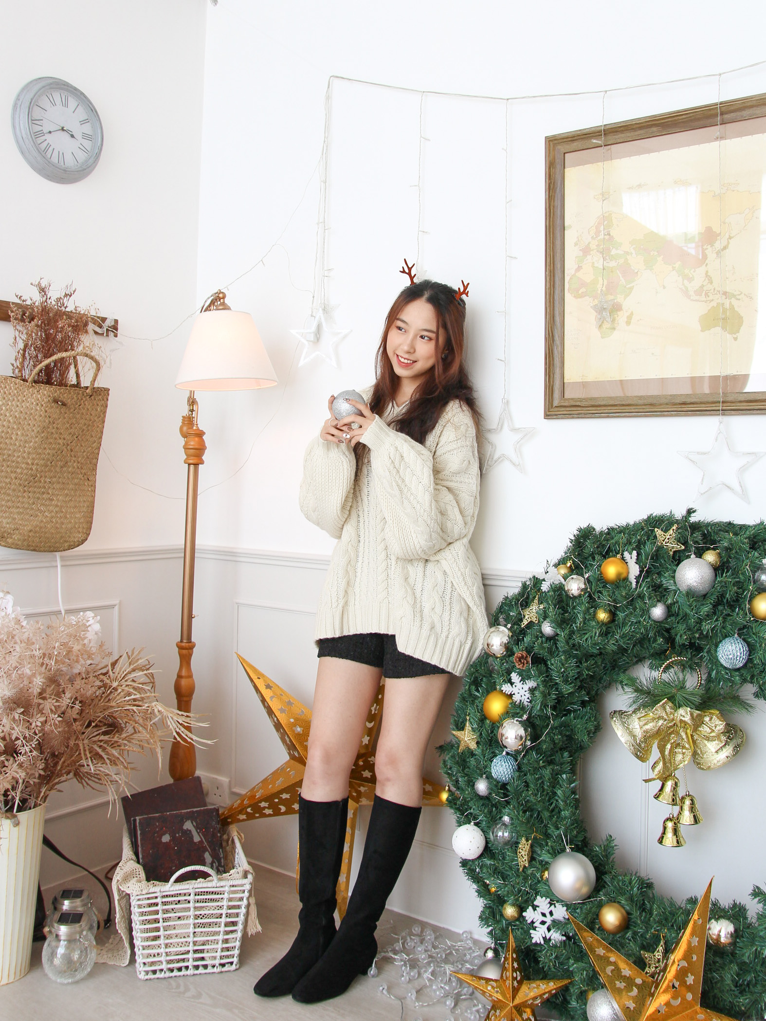 T258 Snowy Braided Sweater