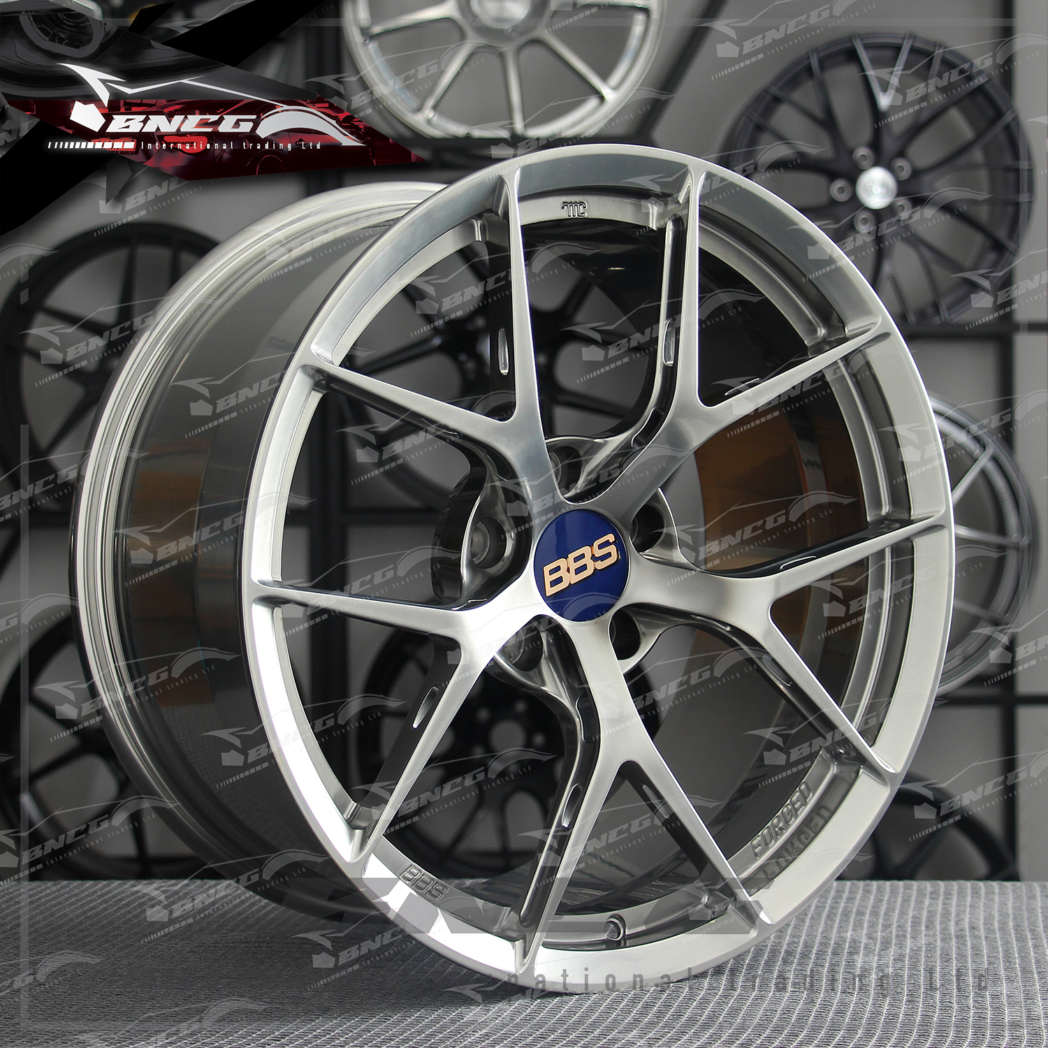 單片式 萬噸鍛造工藝輪圈 BBS 銀框藍標 品牌訂製鋁圈 改裝 高強度 輕量化 客製化 訂製鋁圈