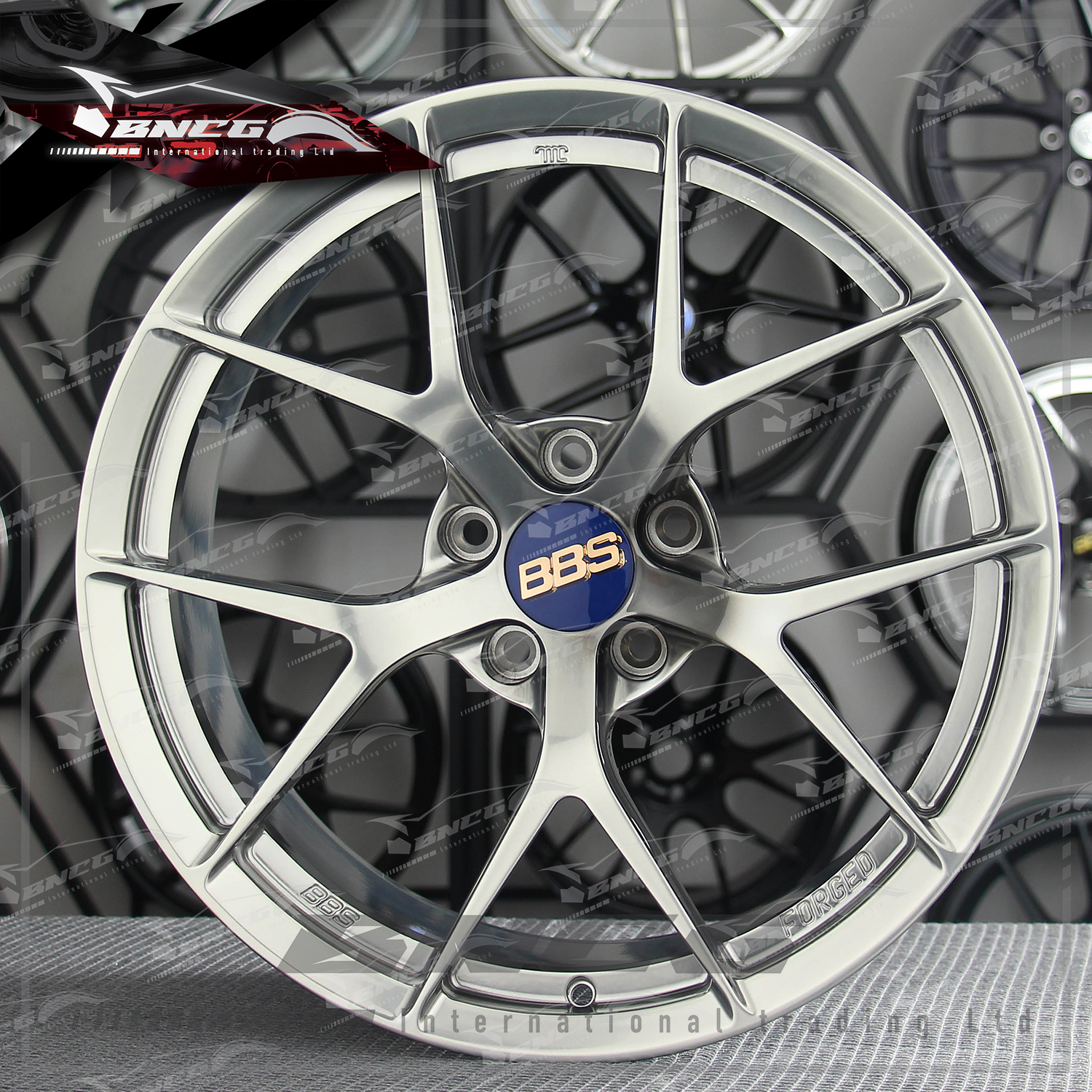 單片式 萬噸鍛造工藝輪圈 BBS 銀框藍標 品牌訂製鋁圈 改裝 高強度 輕量化 客製化 訂製鋁圈