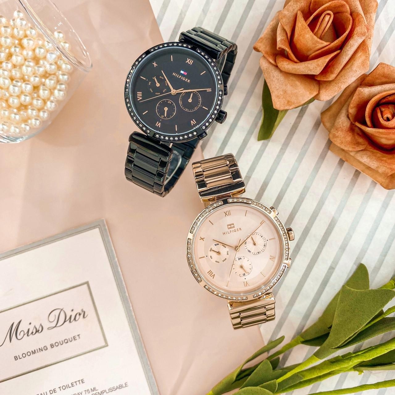 【Tommy Hilfiger】羅馬時刻晶鑽腕錶 1782391 玫 / 1782390 黑 38mm現代鐘錶