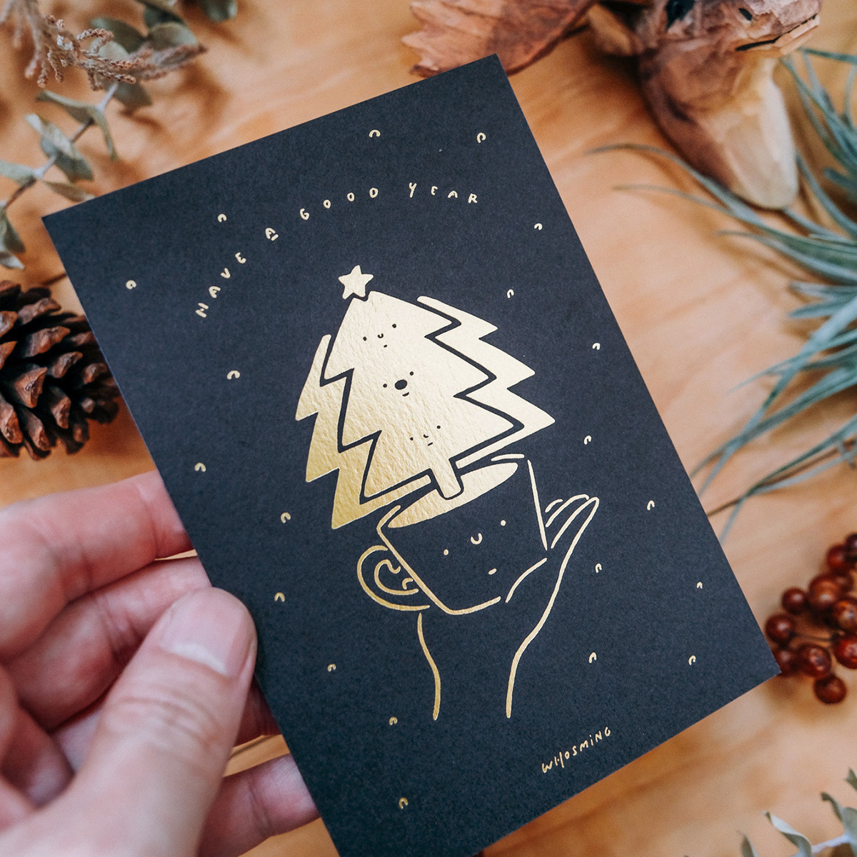 WHOSMiNG「COFFEE TREE」 燙金聖誕卡片