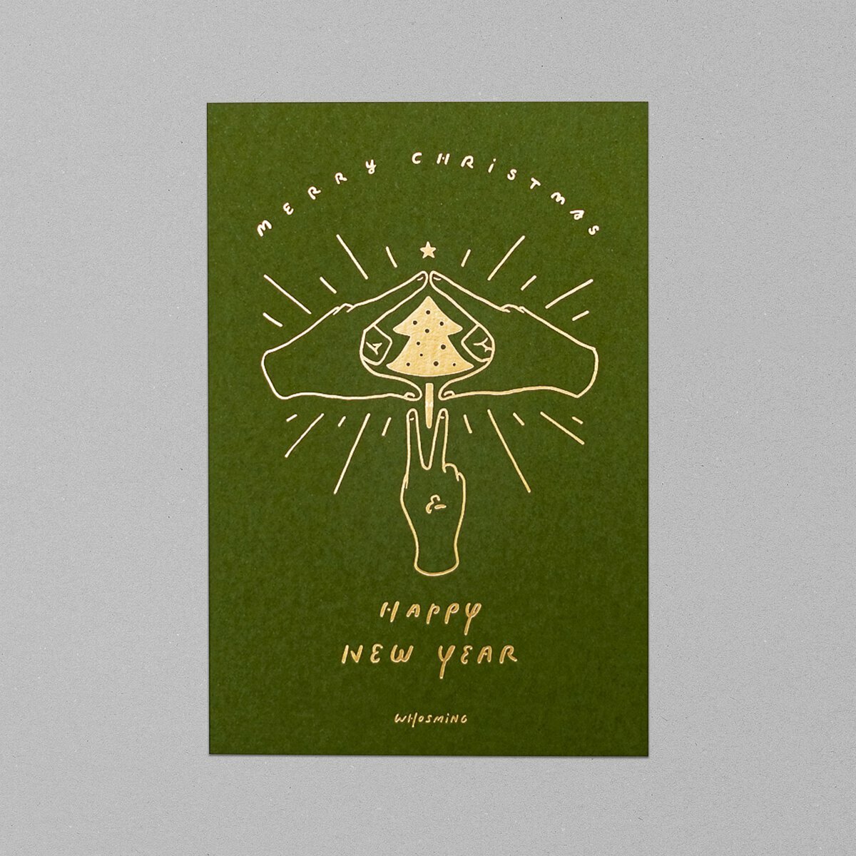 WHOSMiNG「HAVE A GREEN CHRISTMAS」 燙金聖誕卡片