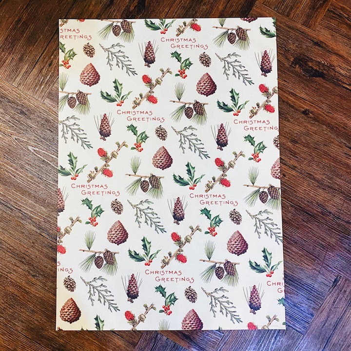 松果 聖誕節 包裝紙/海報 ｜美國 Cavallini & Co