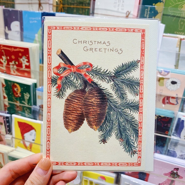 Cavallini  聖誕卡片 松果