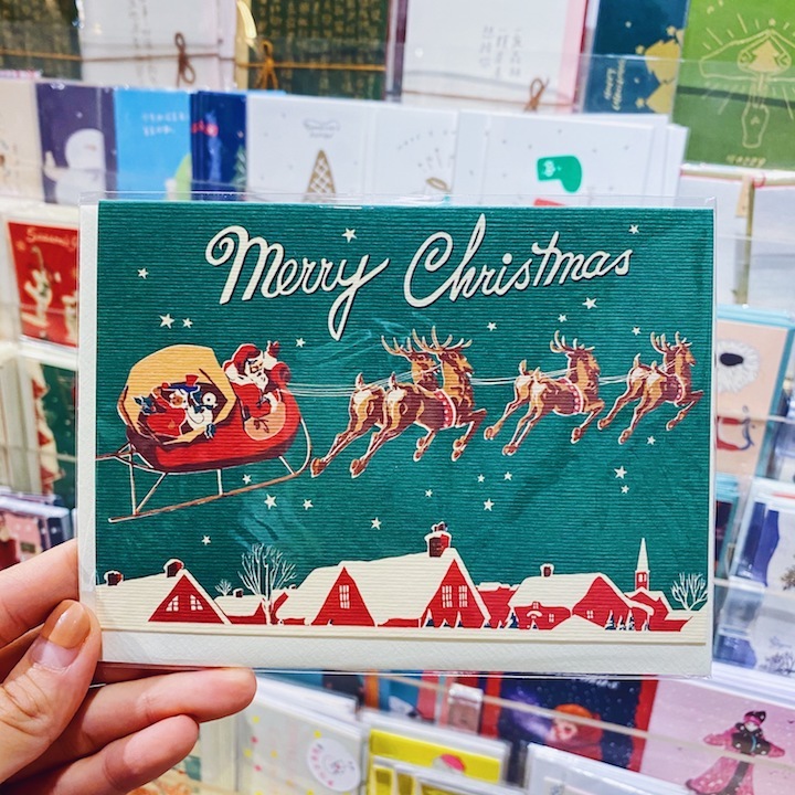 Cavallini  聖誕卡片 季節賀卡 聖誕雪橇