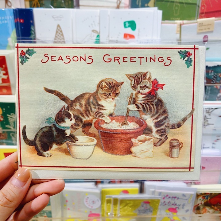 Cavallini  聖誕卡片 季節賀卡 貓咪
