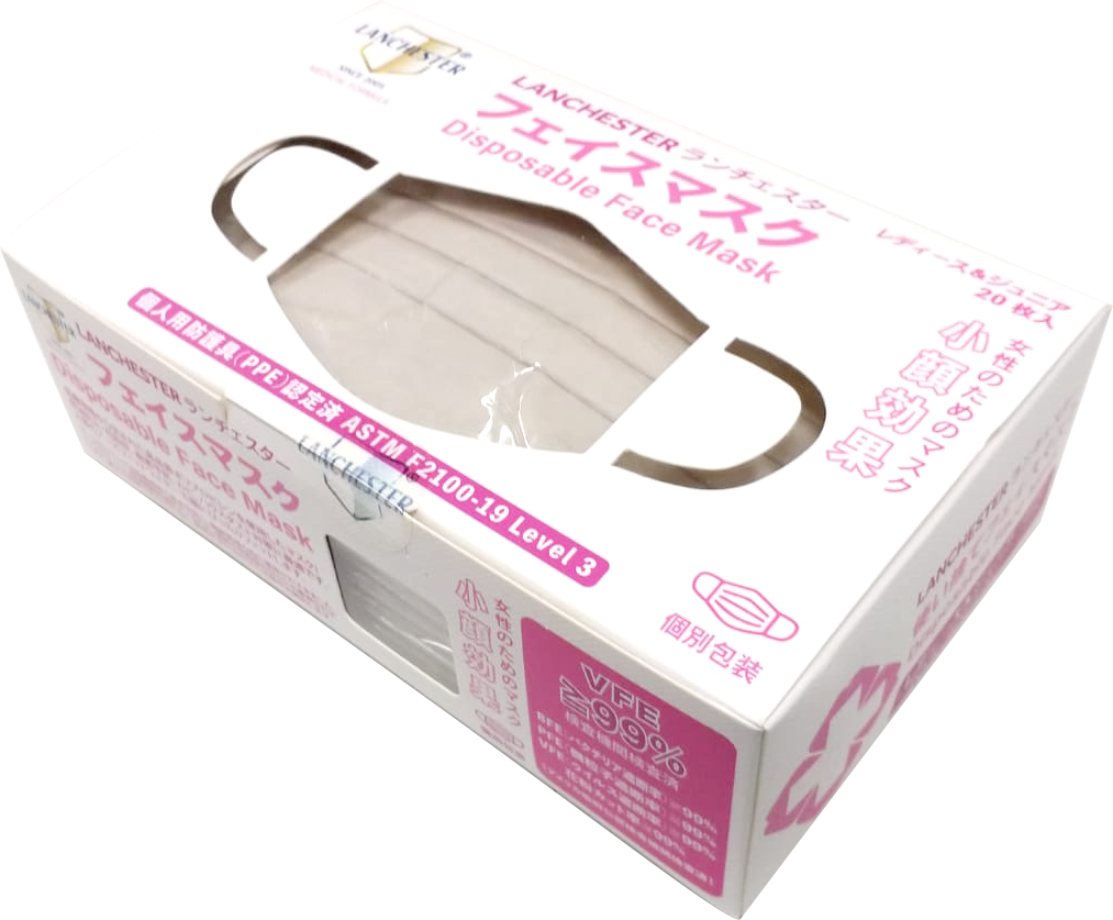 【白金星光Alpha系列】Lanchester 小童三層防護口罩 銀鑽二十片 獨立包裝 (多項證書認證/信心保證)