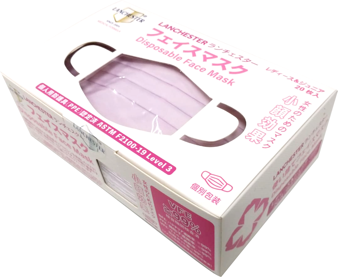 【白金星光Alpha系列】Lanchester 小童三層防護口罩 迷紫二十片 獨立包裝 (多項證書認證/信心保證)