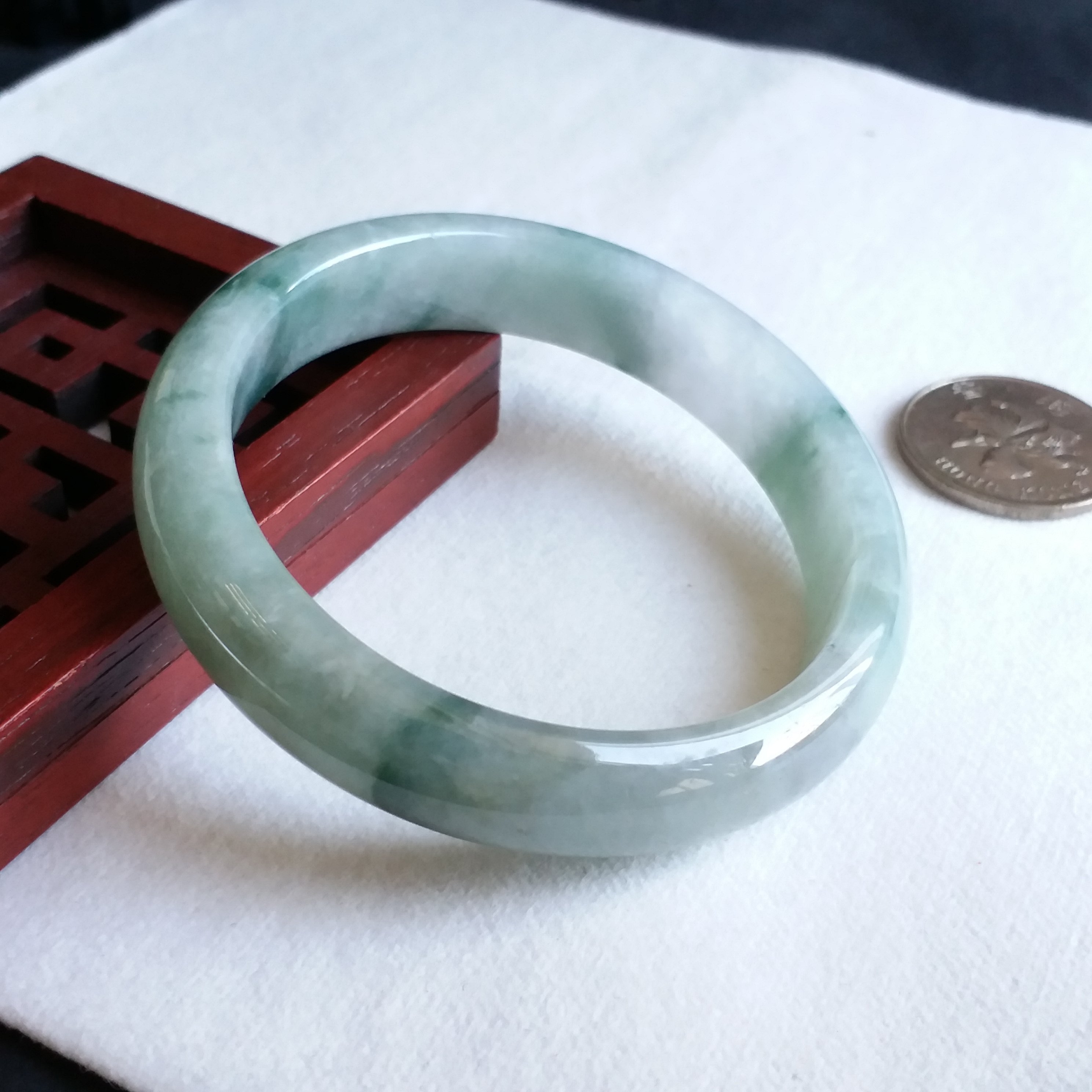 J956 冰糯飄花玉鐲 58.3mm (1.56)