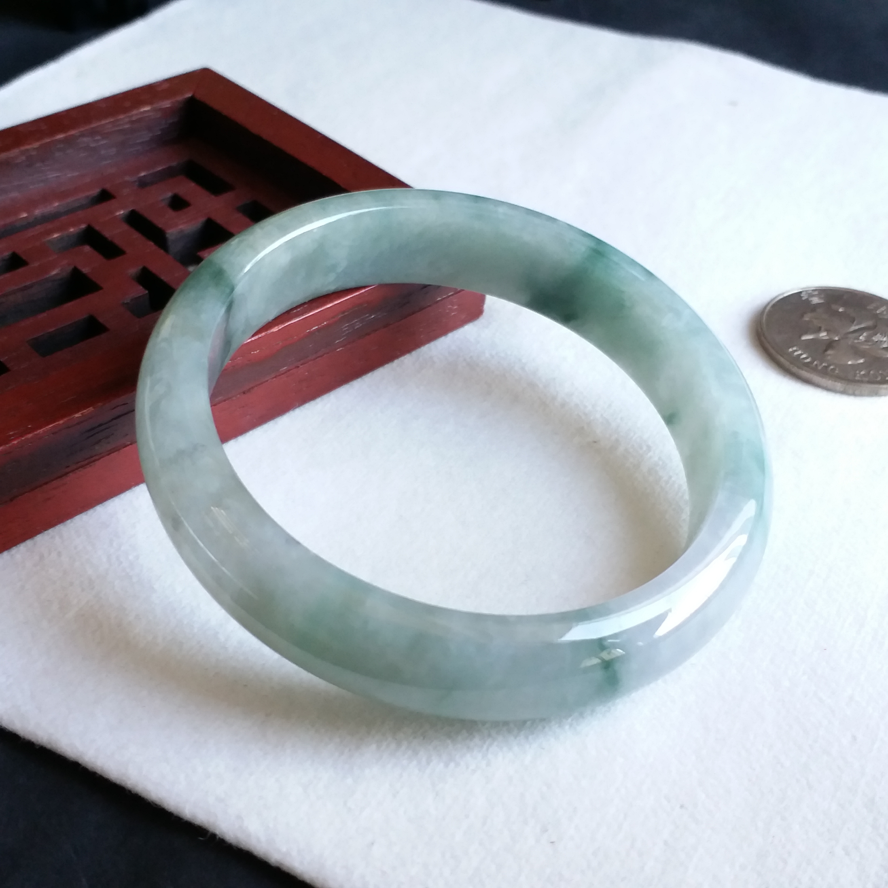 J956 冰糯飄花玉鐲 58.3mm (1.56)