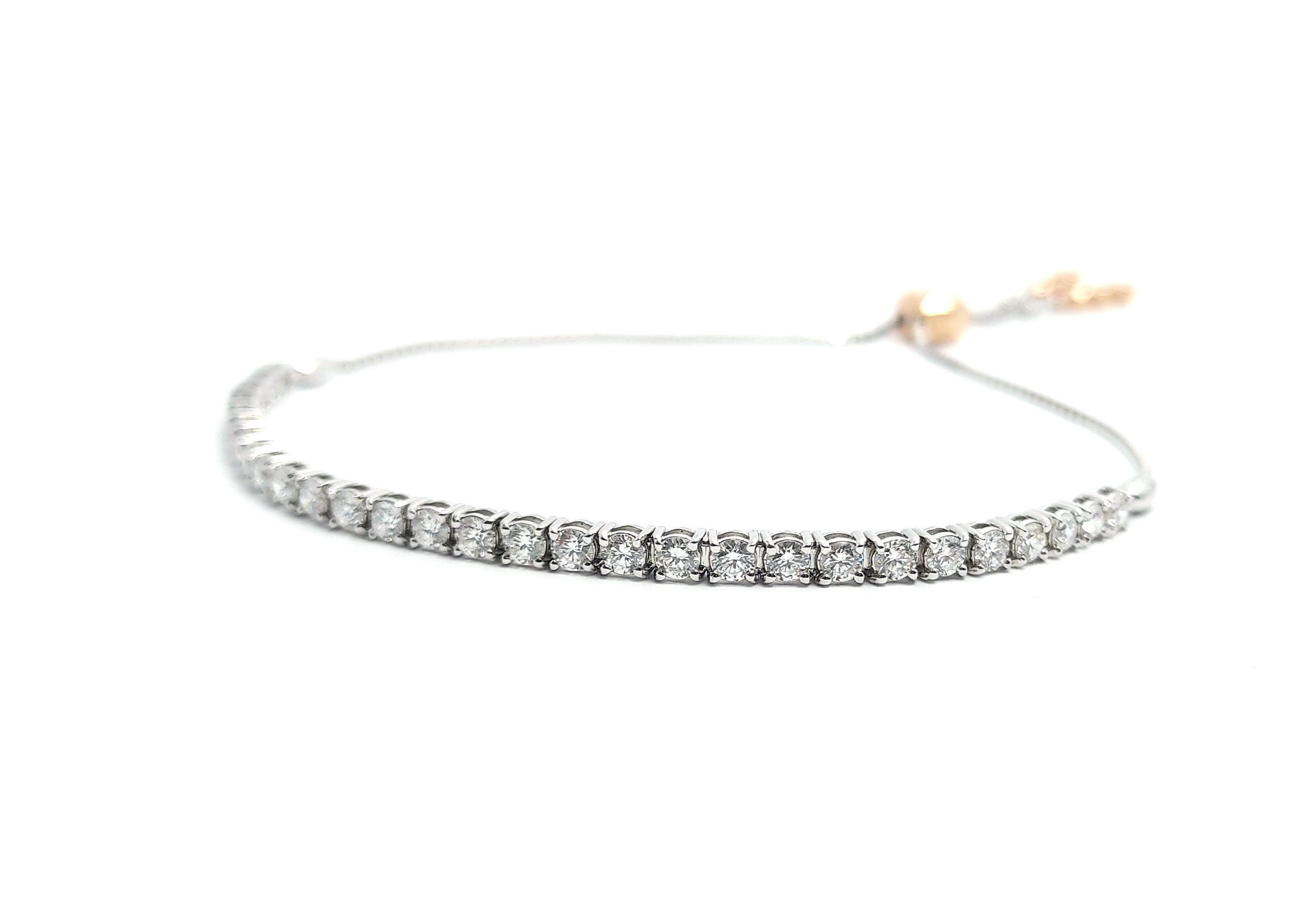 韓國18K雙色天然鑽石手鏈