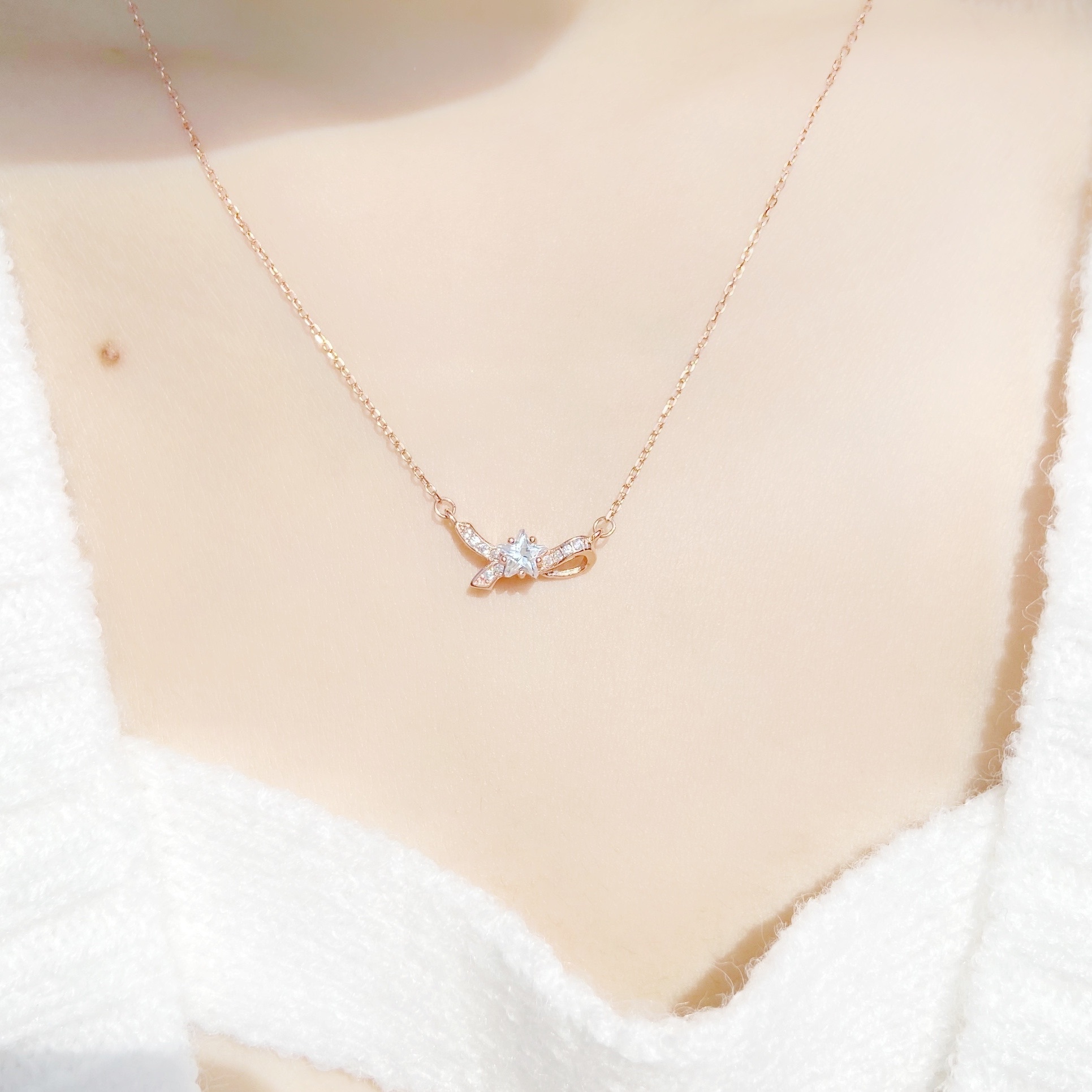 | 925 Silver・White Gold・Rose Gold | Star Dance Necklace（Silver / Rose Gold） | NE0424 |
