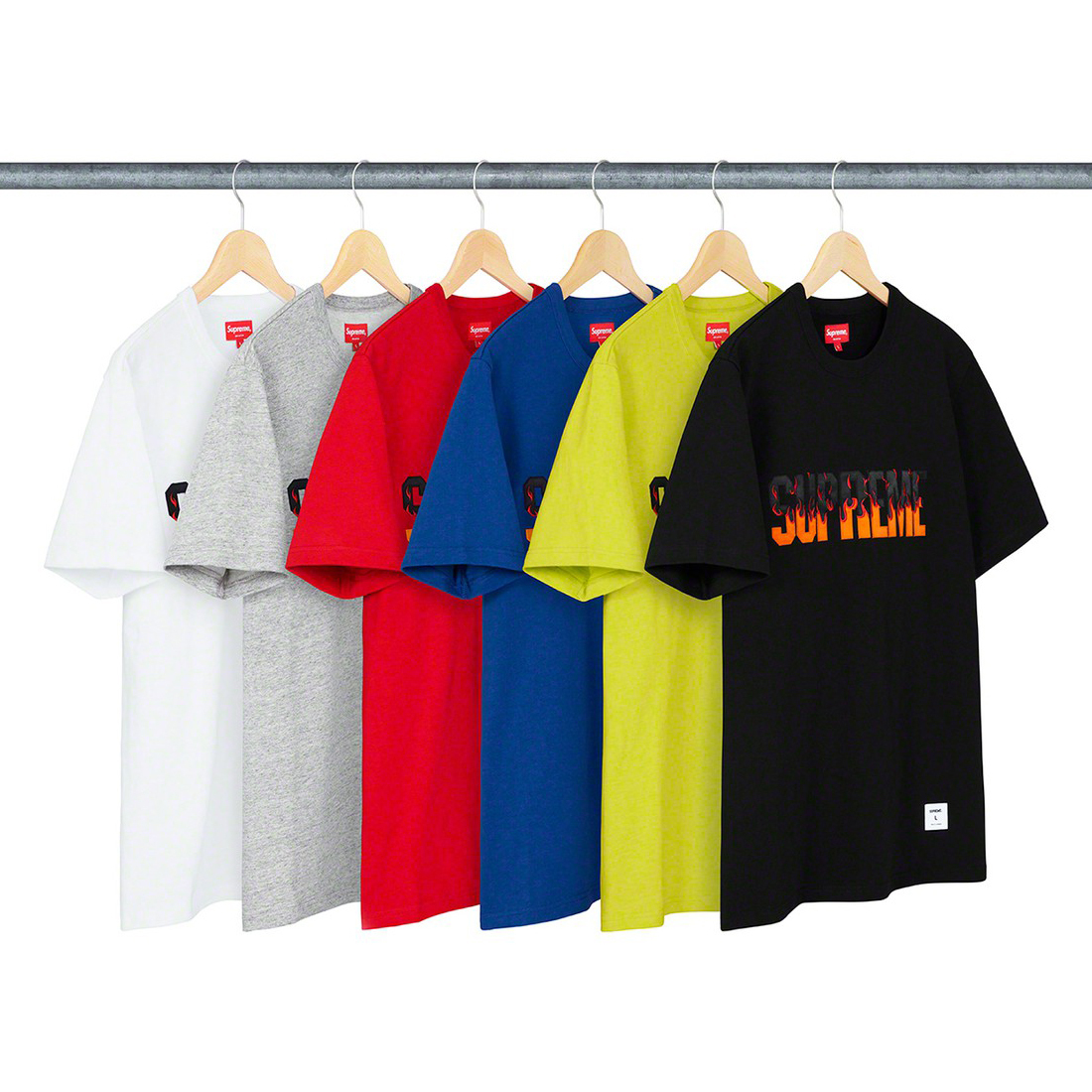 SUPREME FLAME S/S TOP 白/灰/紅-FW19KN91