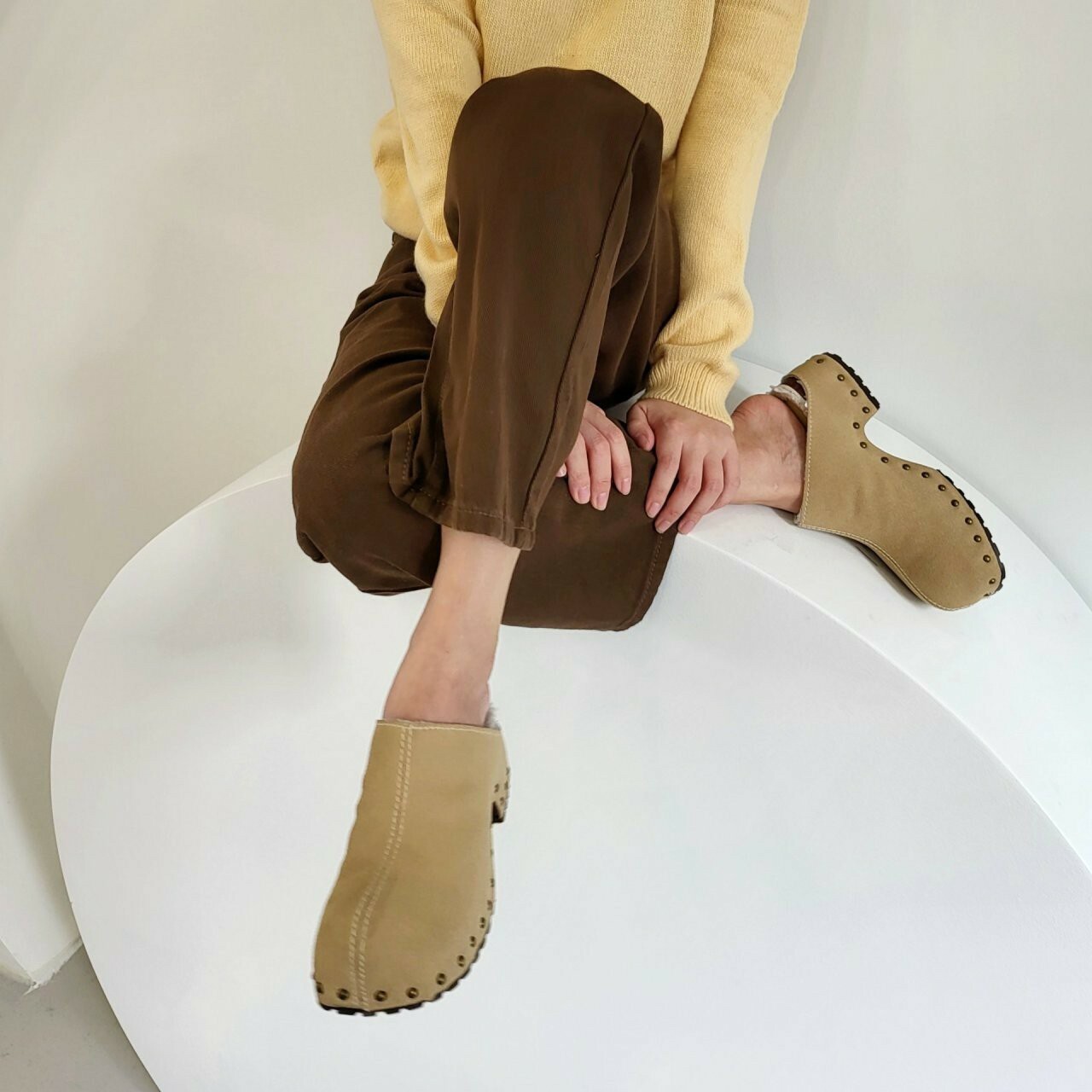 1028內刷羔羊毛荷蘭木屐穆勒鞋