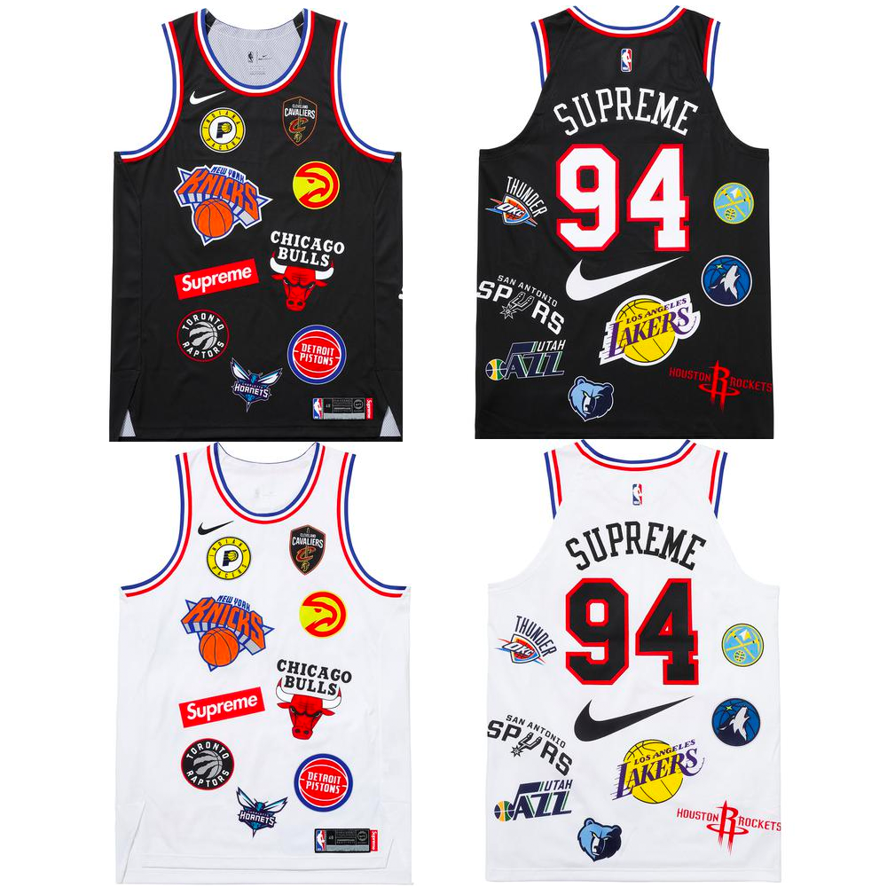 SUPREME NBA TEAMS AUTHENTIC JERSEY 球衣 黑白 (SS18)