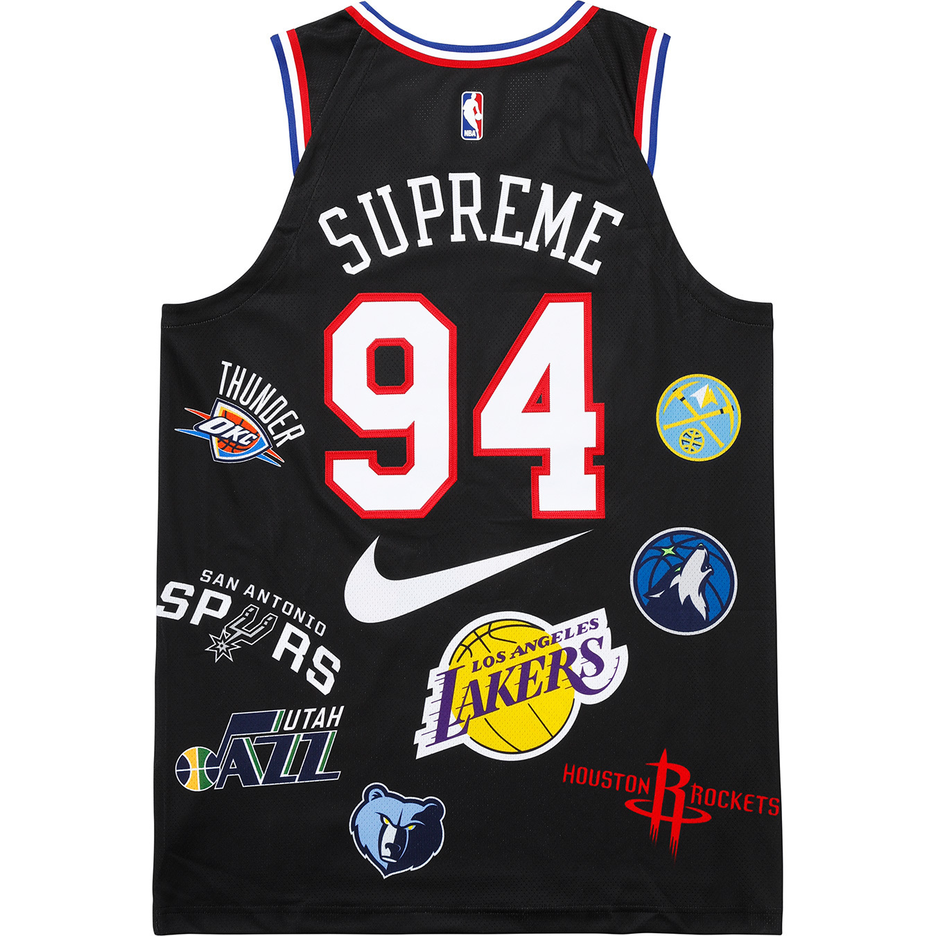 SUPREME NBA TEAMS AUTHENTIC JERSEY 球衣黑白(SS18)