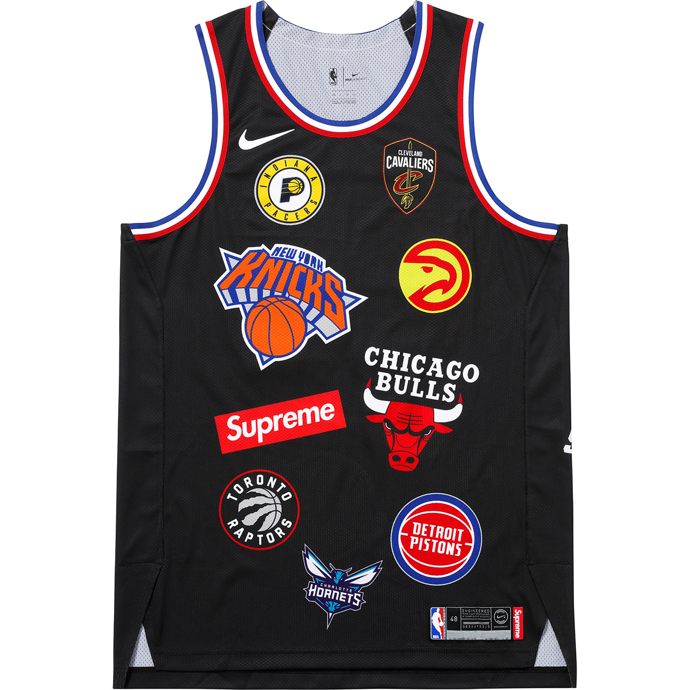 SUPREME NBA TEAMS AUTHENTIC JERSEY 球衣黑白(SS18)