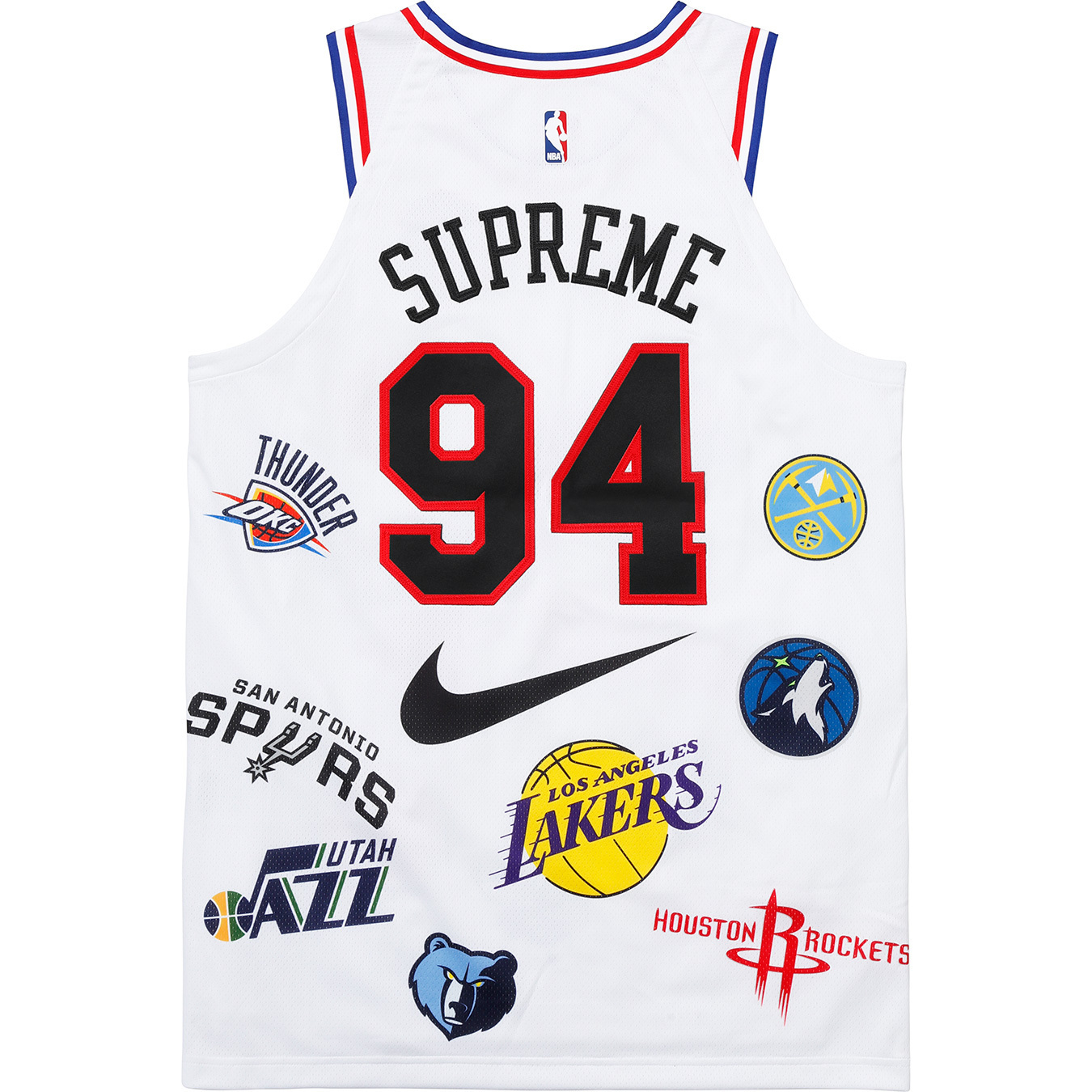 SUPREME NBA TEAMS AUTHENTIC JERSEY 球衣黑白(SS18)