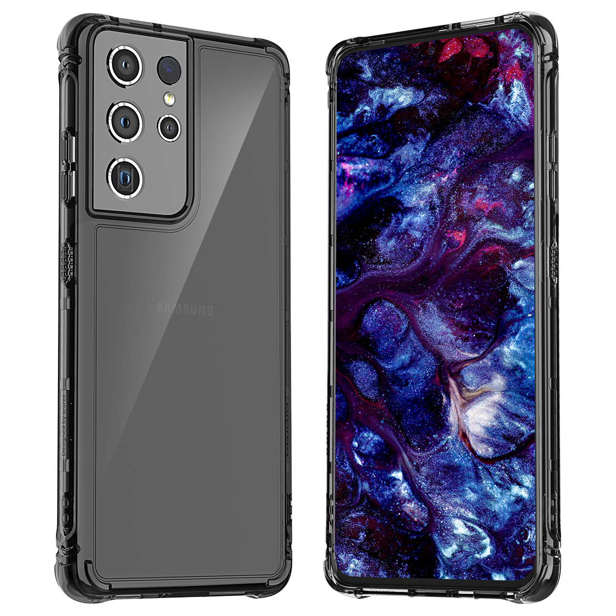 Galaxy S21 Ultra Araree Mach 黑色透明手機殼