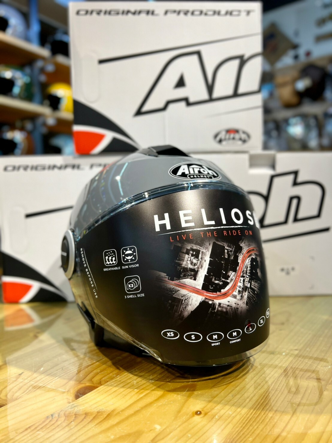 AIROH HELIOS 素色 水泥灰 3/4罩