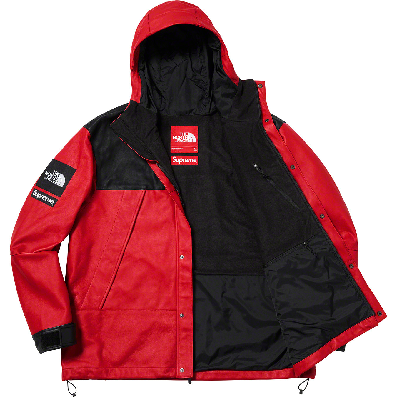 north face supreme leather