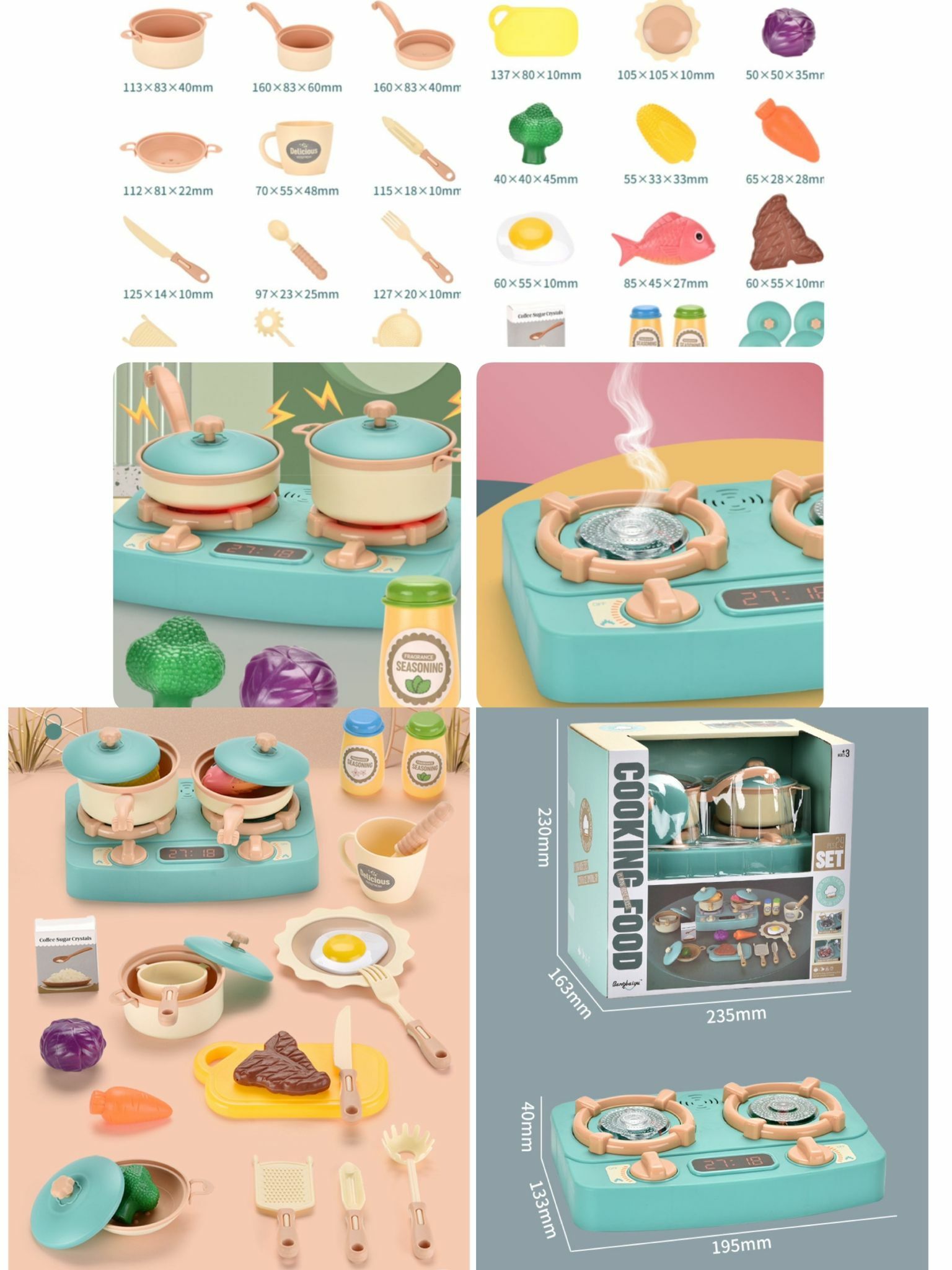 🔶歐美噴霧燈效💡小廚房玩具