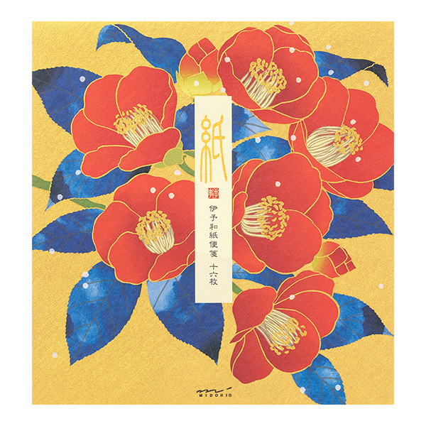 MIDORI JAPANWORKS日本名藝便箋 絹印雪山茶花