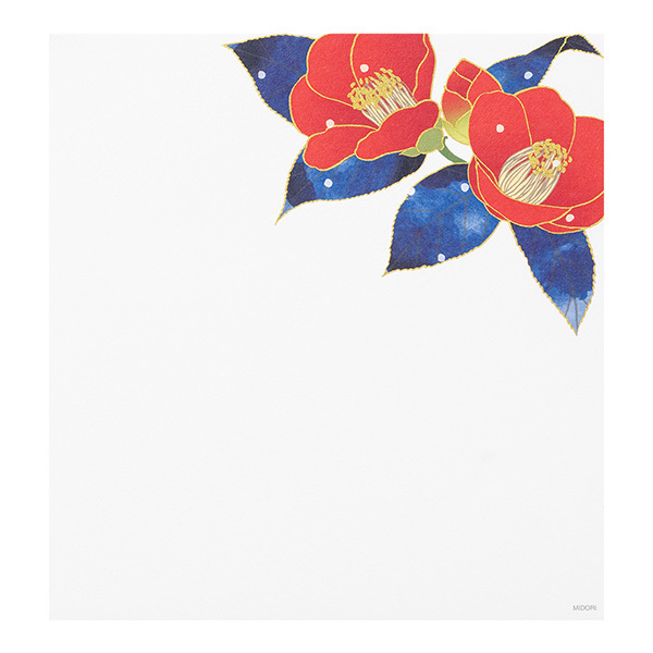 MIDORI JAPANWORKS日本名藝便箋 絹印雪山茶花