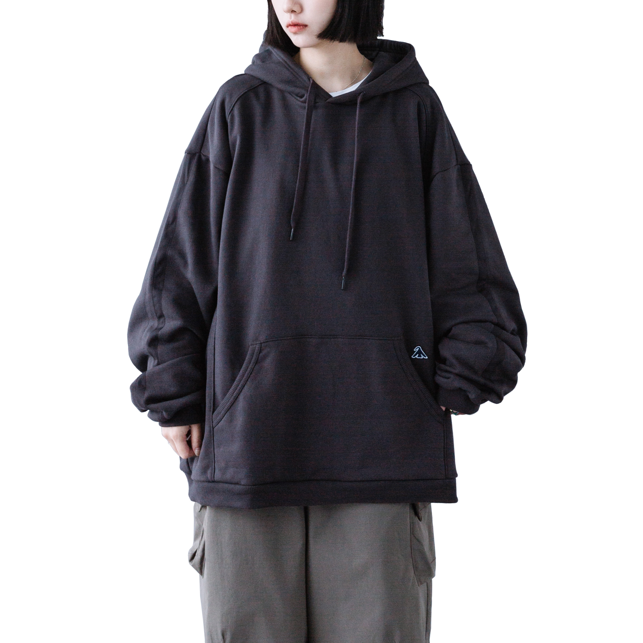 MELSIGN - Oversized Strap Hoodie - C-Brown
