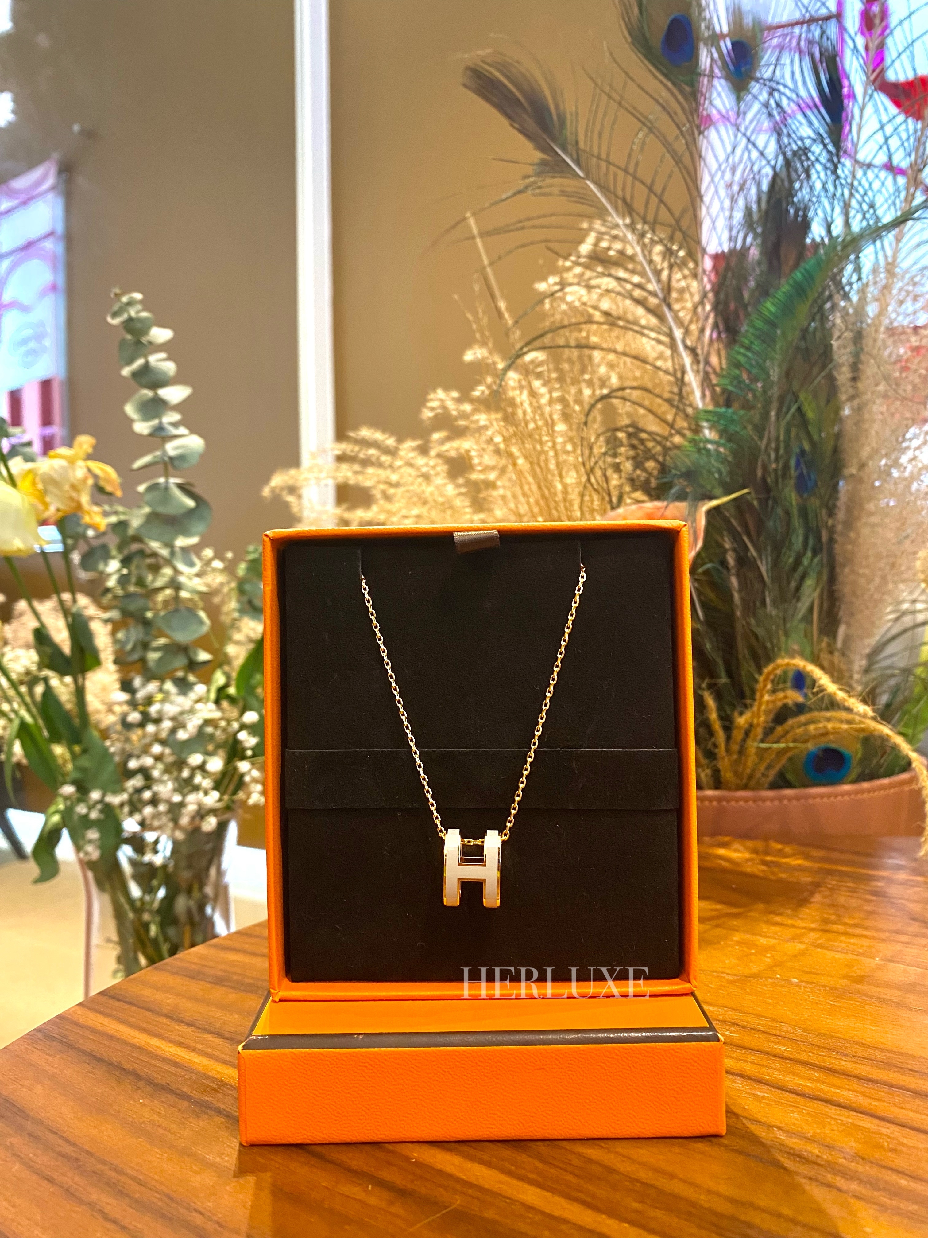 Pop H necklace 55 marron glace CC