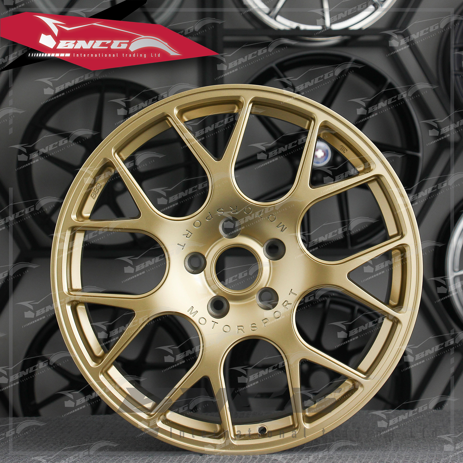 單片式 萬噸鍛造工藝輪圈 金色套色工藝 品牌訂製鋁圈 改裝 高強度 輕量化 客製化 訂製鋁圈