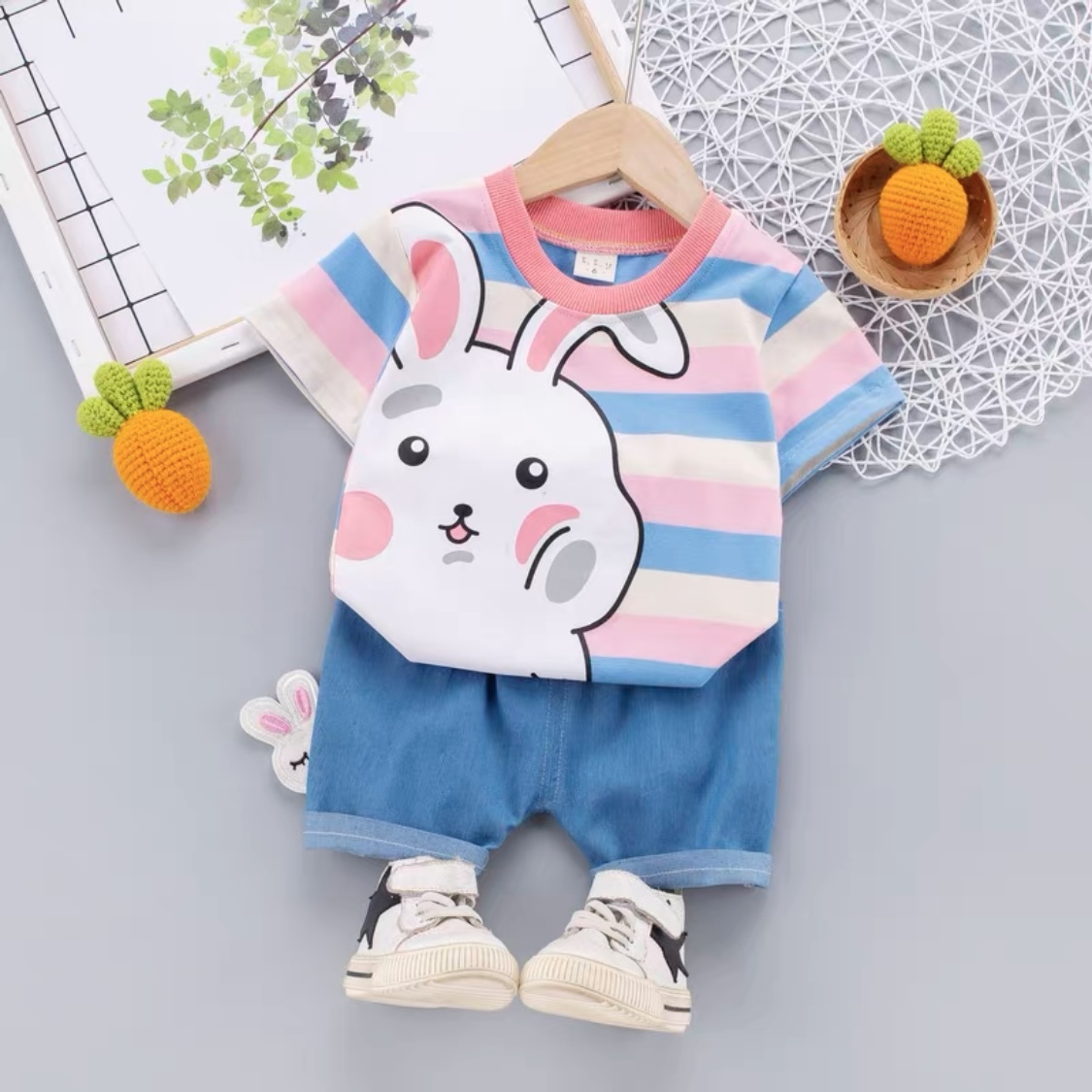 Stripey Bunny & Bear Set