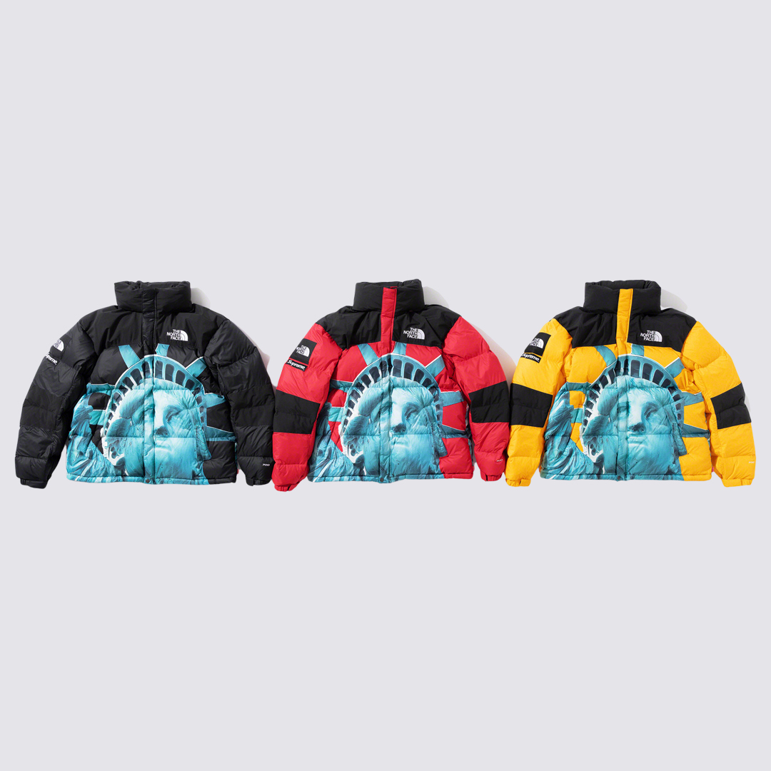 -(B6c)-SUPREME THE NORTH FACE STATUE OF LIBERTY BALTORO JACKET 自由女神 羽絨外套 黃/紅-FW19J2