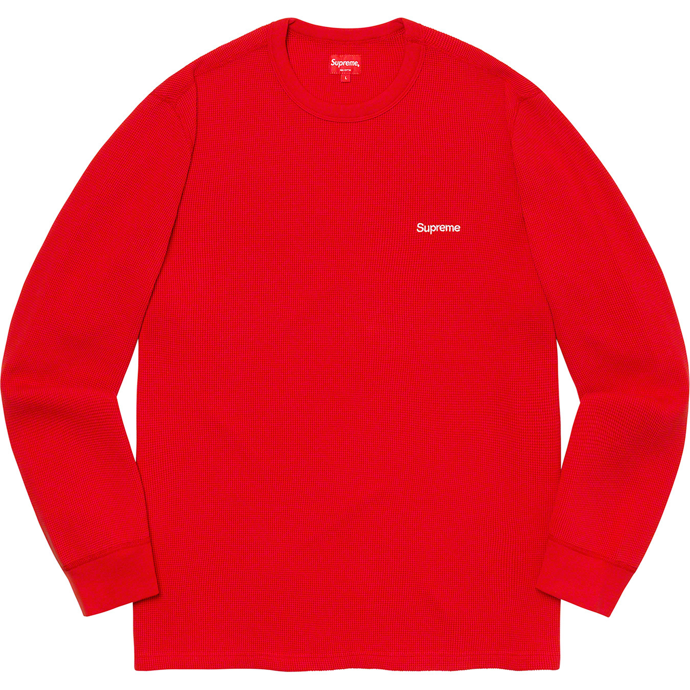 SUPREME HQ WAFFLE THERMAL 針織衫黑/紅-FW19KN20