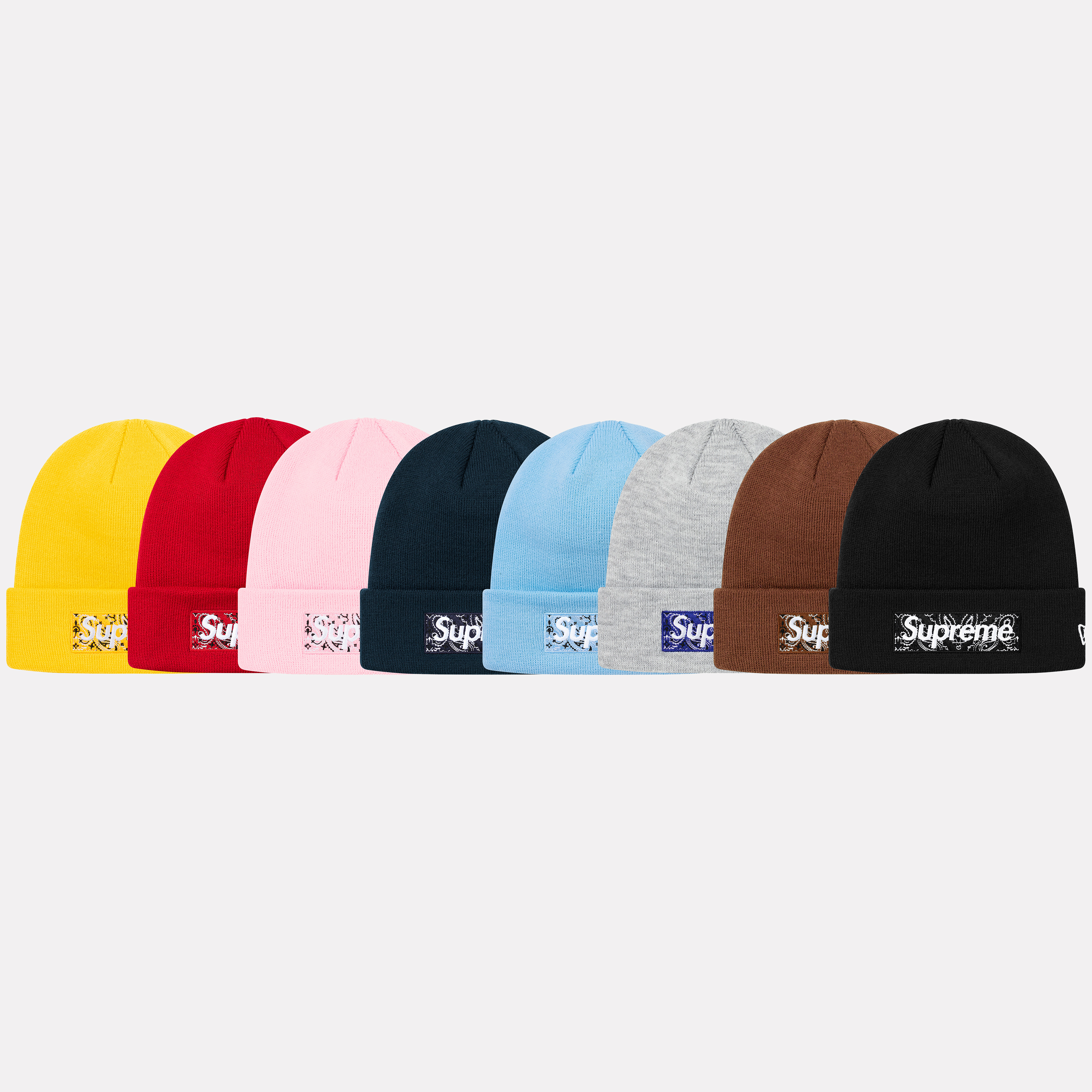 SUPREME NEW ERA BOX LOGO BEANIE 變形蟲毛帽黃/紅/粉/水藍