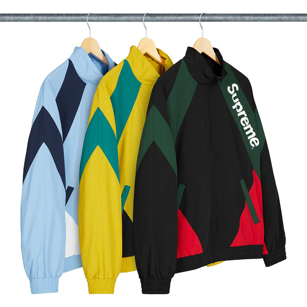 SUPREME PANELED TRACK JACKET 拼接LOGO 風衣外套黑綠