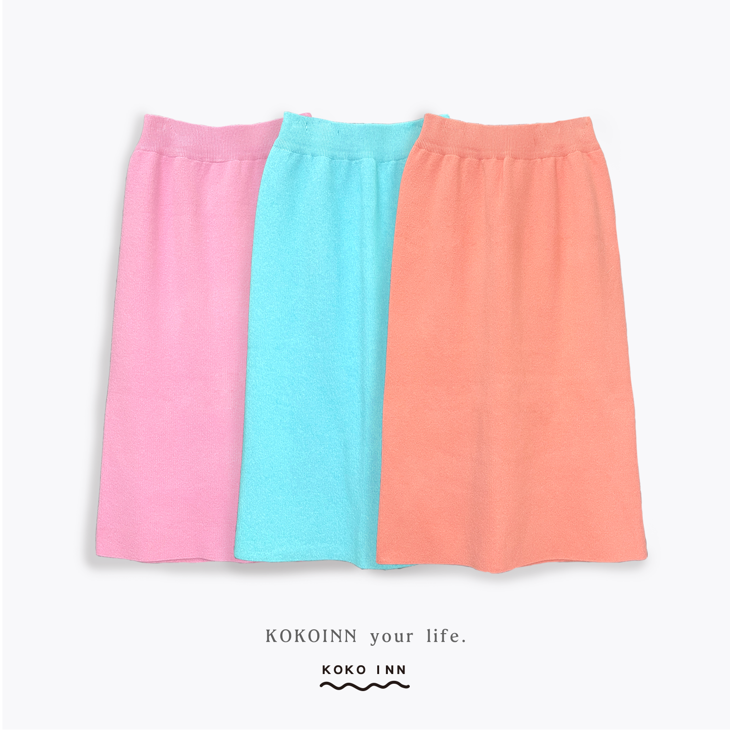 KOKOINN 糖果色針織長裙