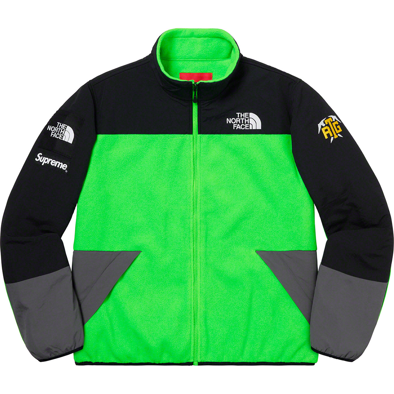 SUPREME THE NORTH FACE RTG FLEECE JACKET 羊毛外套黑/紅/黃/綠-S