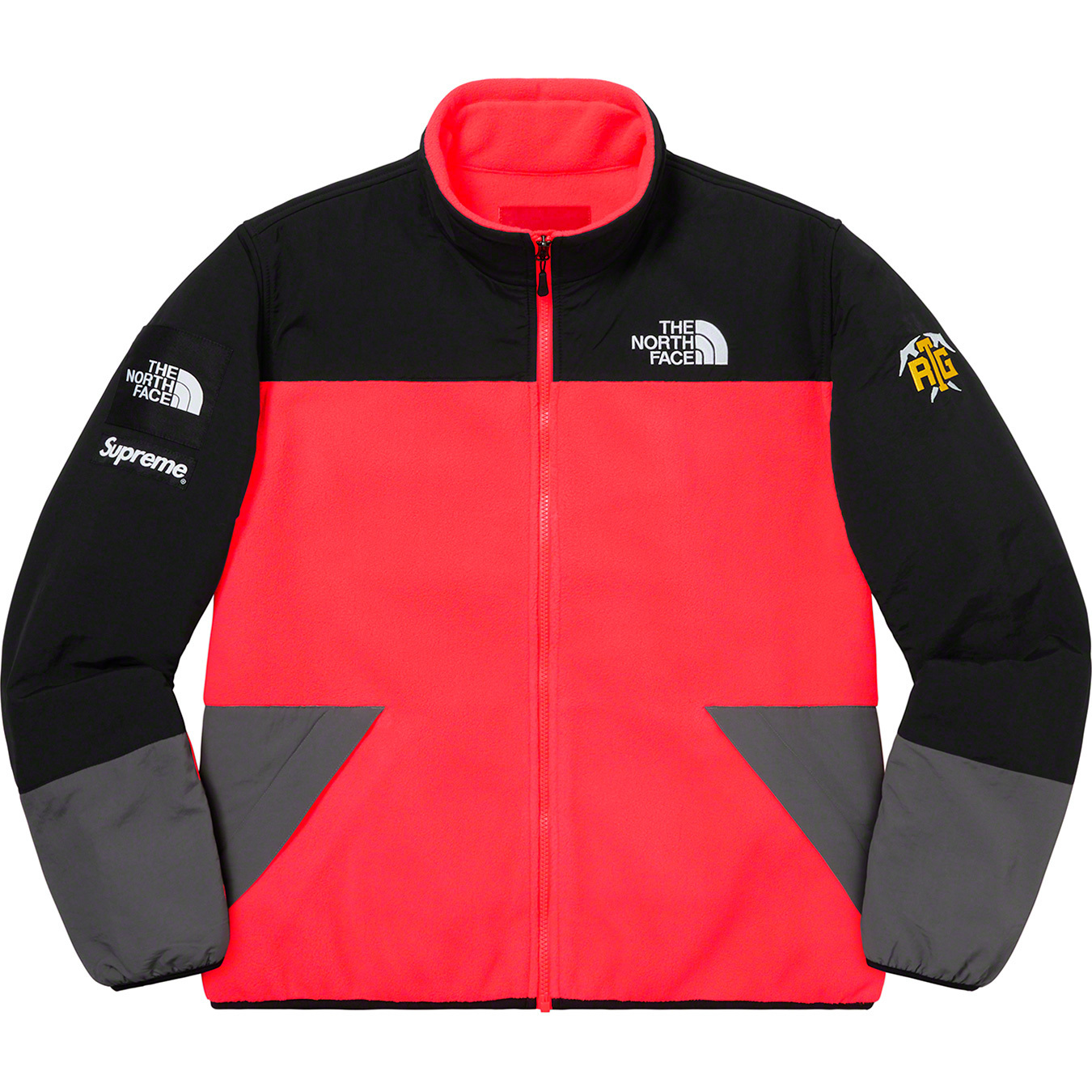 SUPREME THE NORTH FACE RTG FLEECE JACKET 羊毛外套黑/紅/黃/綠-S